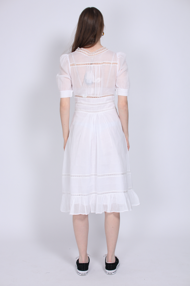 Victorian Organza Day Dress - White - ByTimo - Kjoler - VILLOID.no