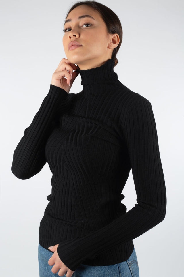 Chelsea LS Knit Top - Black
