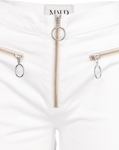 Contrast Stitch Pants - White - MAUD - Bukser & Shorts - VILLOID.no