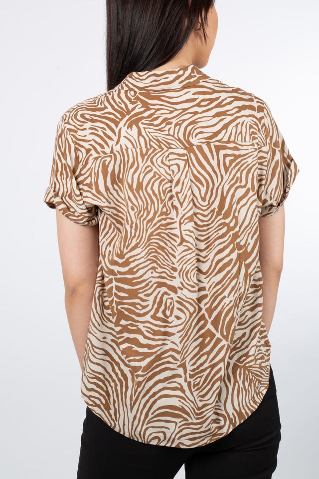 Majan SS Shirt Aop - Mountain Zebra