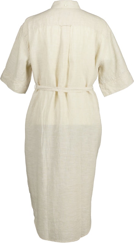 D2. Linen Chambray Shirt Dress - Desert Beige