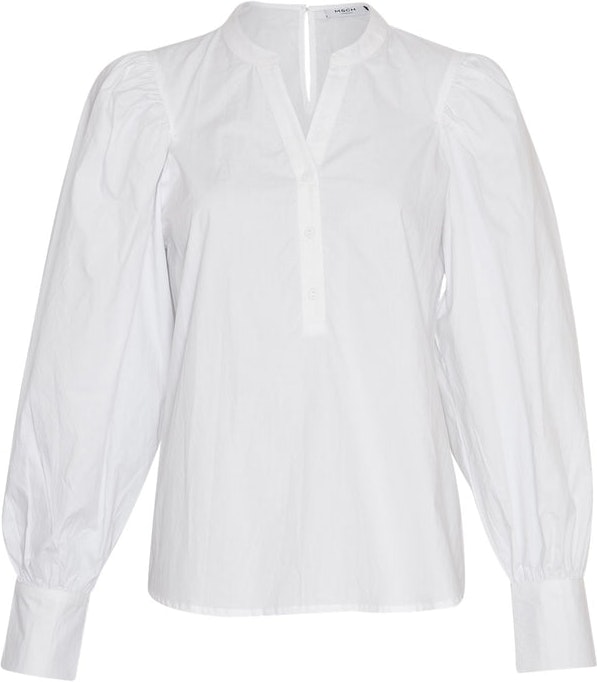 Haddis LS V Neck Shirt - Bright White