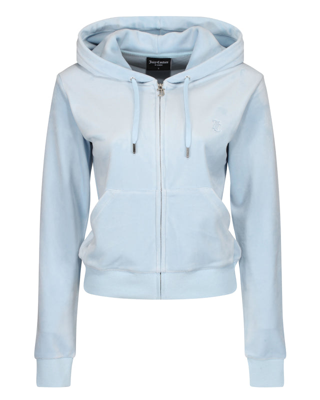 Robertson Classic Velour Zip Hoodie Cool Blue VILLOID