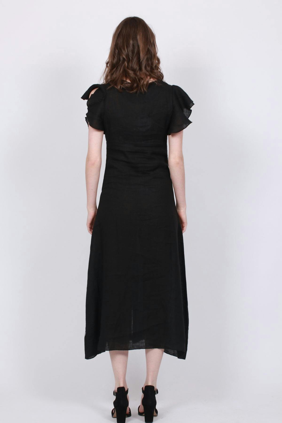 Talia Linen Dress - Black - Ella & il - Kjoler - VILLOID.no