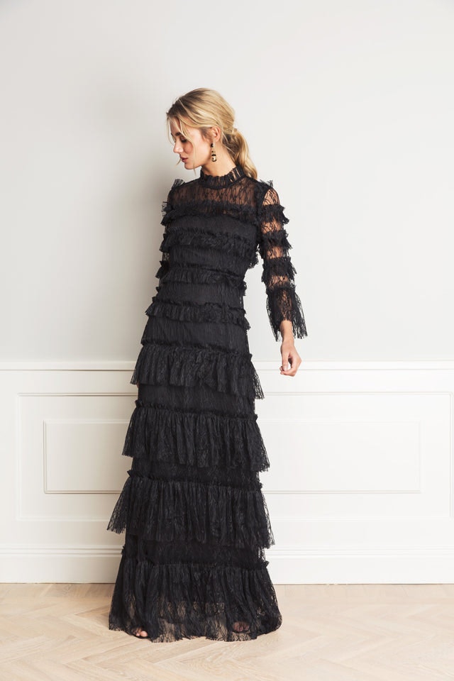 Carmine maxi dress - Black - By Malina - Kjoler - VILLOID.no