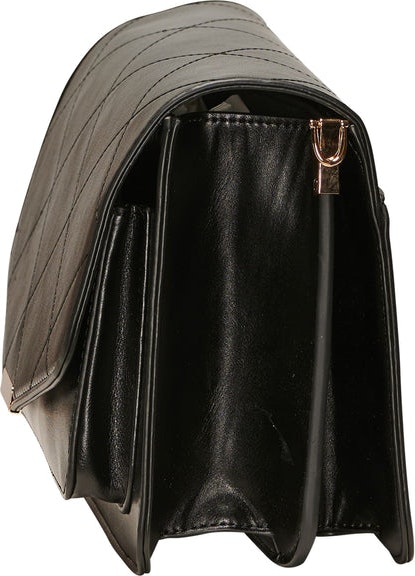 Blanca Multi Compartment Bag - Black Leather Look