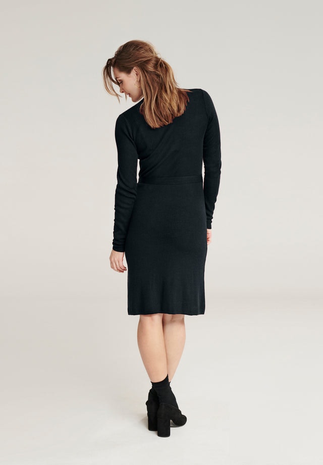 Wool Wrap Dress - Black - Pierre Robert x Jenny Skavlan - Kjoler - VILLOID.no