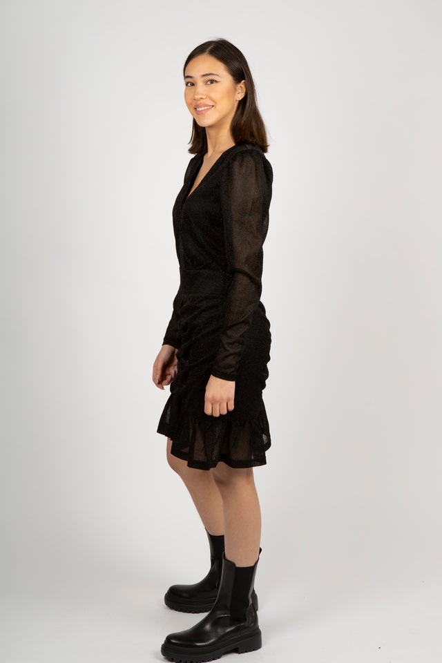 Alexis Glitter Lurex Dress - Black