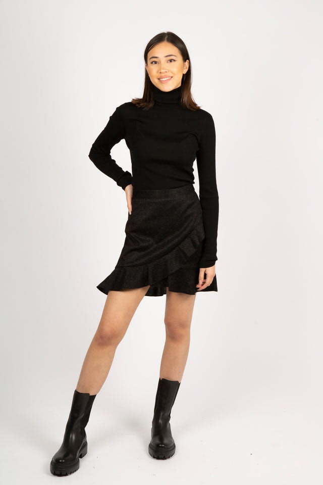 Frilla Lurex Skirt - Black