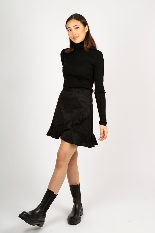 Frilla Lurex Skirt - Black