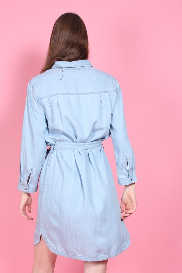 Sophia LS Shirt Dress - Light Blue Denim - Second Female - Kjoler - VILLOID.no