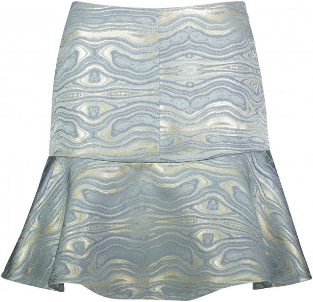 Moire Skirt - Blue Fog