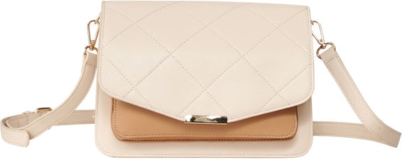 Blanca Multi Compartment Bag - Nude Leather Look