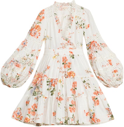Cotton Slub Wrap Dress - Vintage Flowers