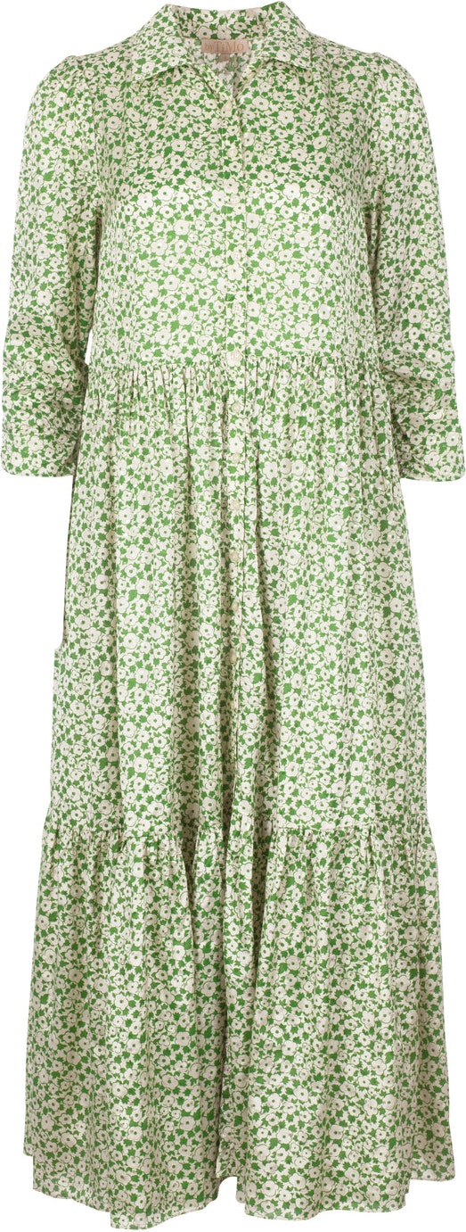 Delicate Shirt Dress - Green Garden