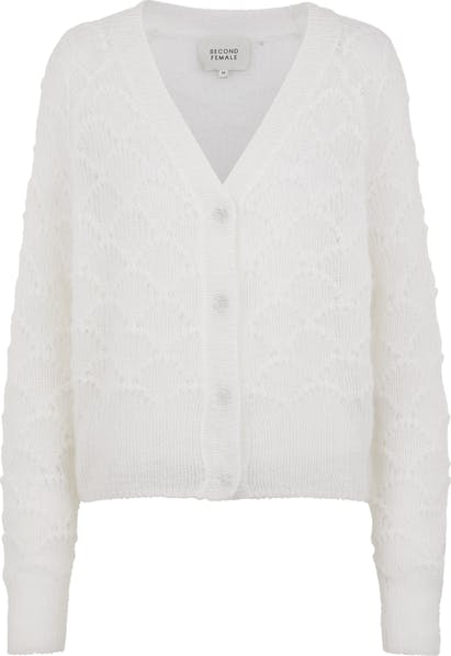 Palm Knit Cardigan - Off White - Second Female - Gensere - VILLOID.no