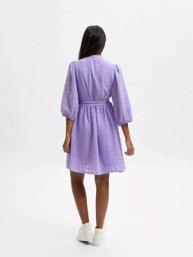 Iona 3/4 Short Dress - Violet Tulip