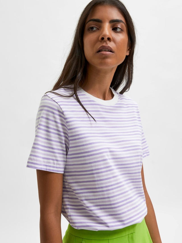 My Perfect SS Tee - Violet Tulip Mix Stripes