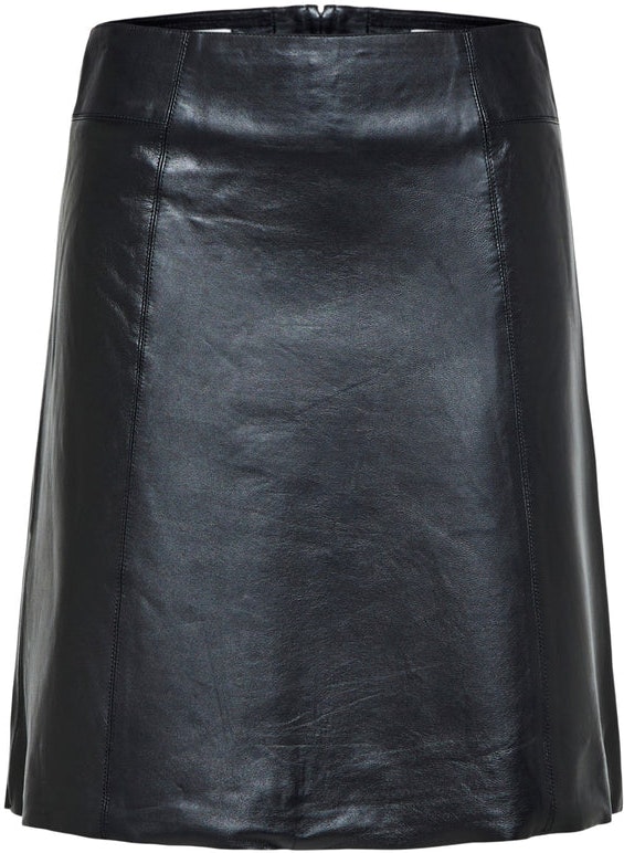 New Ibi Mw Leather Skirt - Black