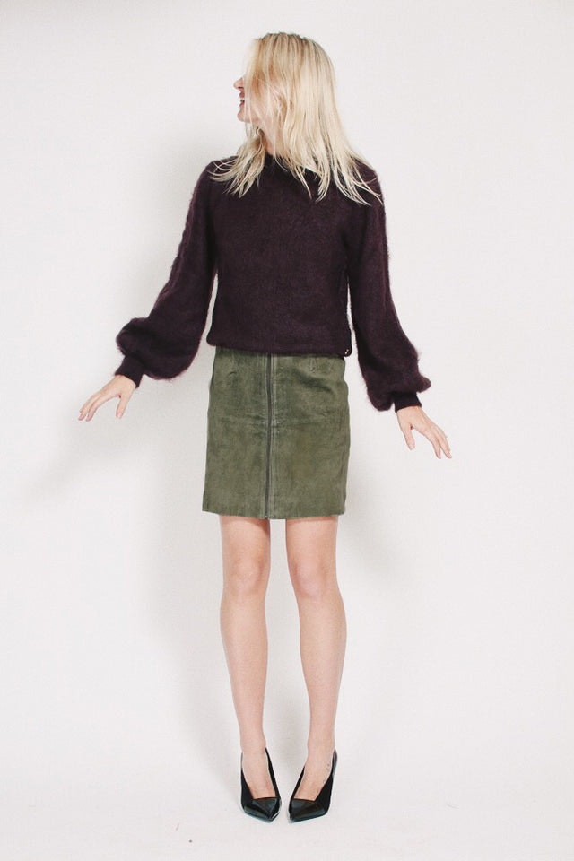 Leather Skirt - Olivine - MAUD - Skjørt - VILLOID.no
