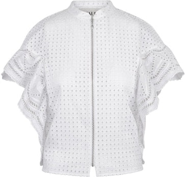 Zip Up Lace Top - White - MAUD - T-skjorter & Topper - VILLOID.no