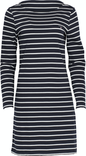 Breton Stripe Boatneck Dress - Evening Blue - GANT - Kjoler - VILLOID.no