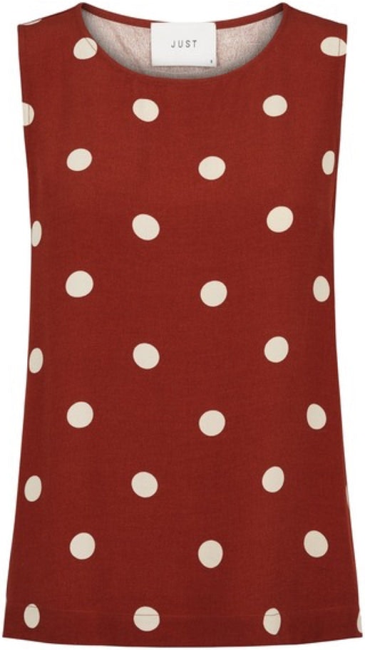 Caia top - Barn red polka dot - Just Female - T-skjorter & Topper - VILLOID.no