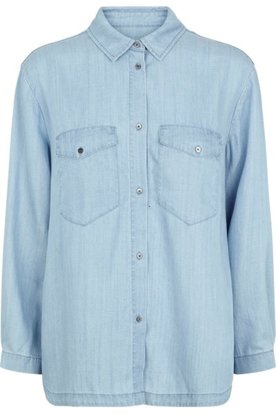 Sophia LS Shirt Light Blue Denim – VILLOID Sophia Denim Jakke Bright White | VIC