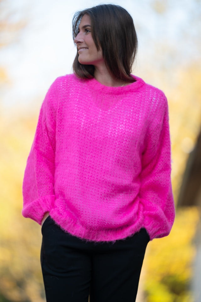 Delta Knit Sweater - Bright Pink